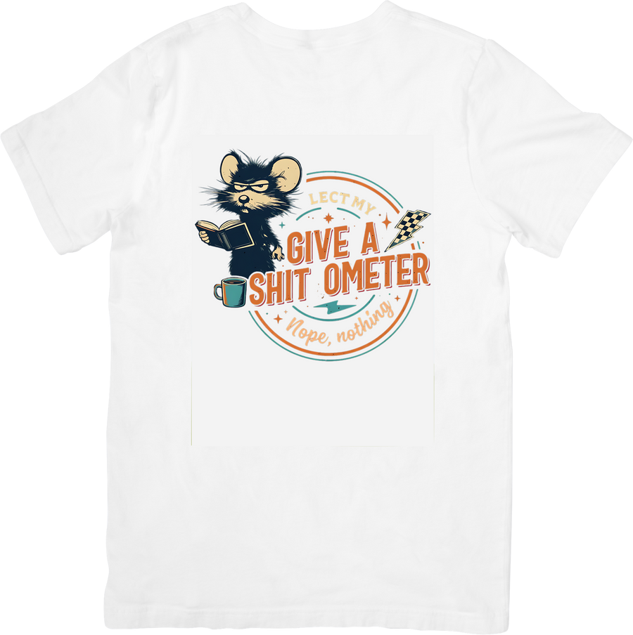 Give A Shitometer Raccoon T-Shirt | Funny Retro Animal Graphic Tee