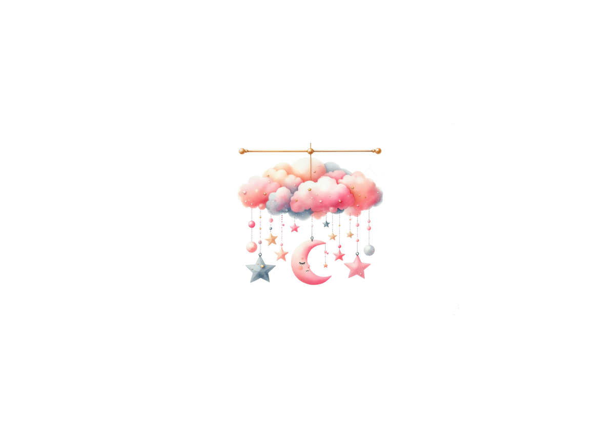 Pink Cloud Moon Mobile Throw Pillow | Watercolor Stars Nursery Decorative Pillow | Baby Girl Gift