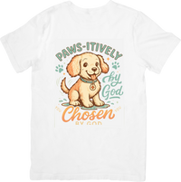 Thumbnail for Paws-itively Chosen by God Puppy T-Shirt | Cute Christian Faith Graphic Tee | Dog Lover Gift