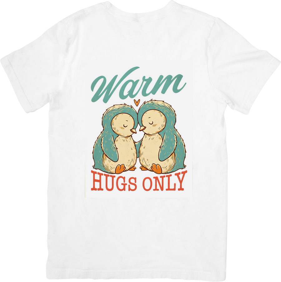 Warm Hugs Only Hedgehog T-Shirt | Cute Boho Animal Graphic Tee | Valentine Gift