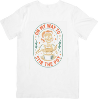 Thumbnail for On My Way To Stir The Pot Skeleton T-Shirt | Funny Retro Humor Graphic Tee