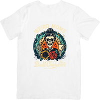 Thumbnail for Weird Moms Build Character Skull T-Shirt | Retro Floral Mom Graphic Tee | Mom Gift