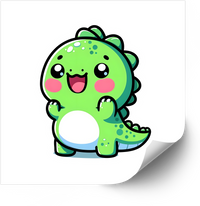 Thumbnail for Happy Baby Dinosaur Sticker | Kawaii Cute Dino Vinyl Decal