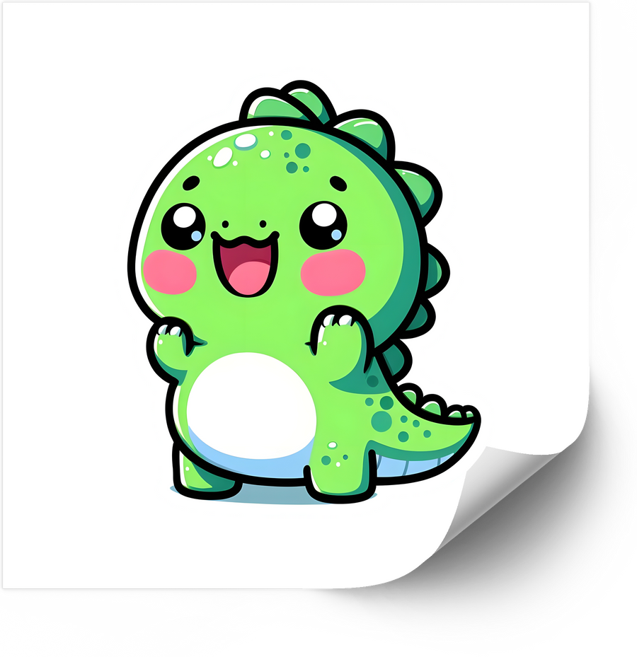 Happy Baby Dinosaur Sticker | Kawaii Cute Dino Vinyl Decal