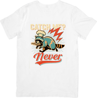 Thumbnail for Catch Me Never Raccoon Chef T-Shirt | Funny Retro Animal Graphic Tee