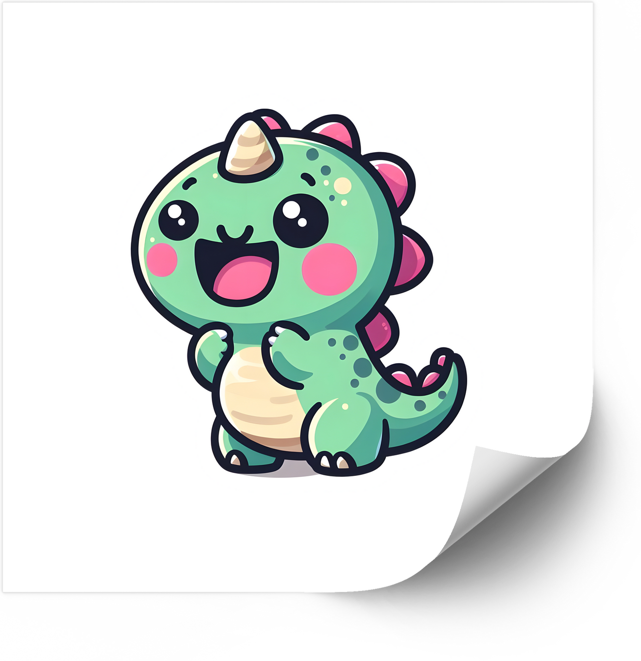 Cute Baby Dinosaur Sticker | Kawaii Dino Vinyl Decal