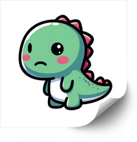 Thumbnail for Sad Baby Dinosaur Sticker | Kawaii Cute Dino Vinyl Decal