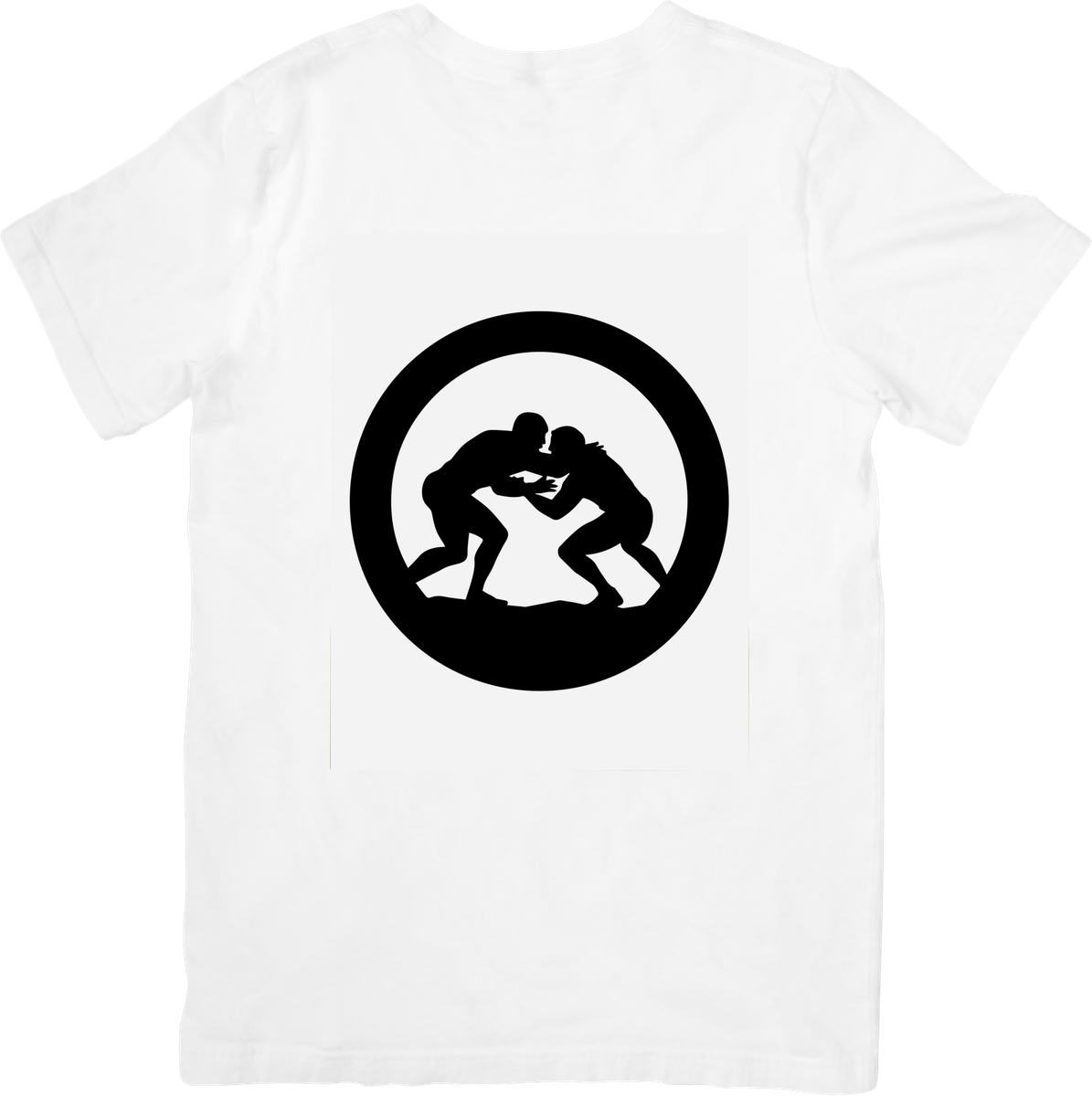 Wrestling Silhouette T-Shirt | Grapple Circle Emblem Graphic Tee | Wrestler Sports Gift