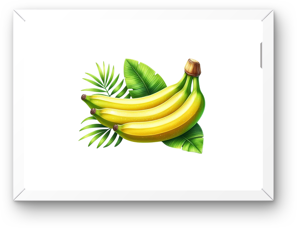 Tropical Bananas Wall Art | Watercolor Fruit Palm Leaf Print | Kitchen Foodie Gift