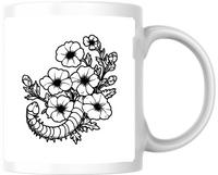 Thumbnail for Floral Line Art Mug | Black And White Flower Bouquet Coffee Mug | Botanical Minimalist Gift