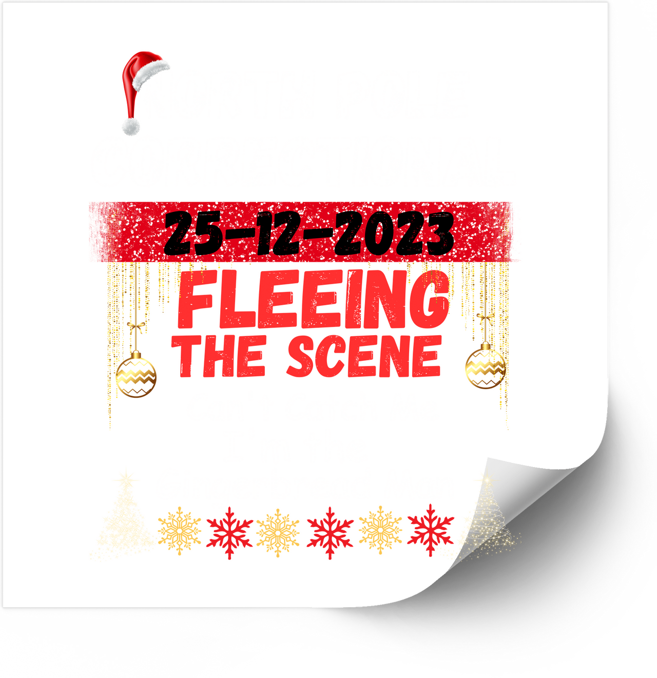 Fleeing the Scene Christmas Sticker | Funny Holiday Seasonal Vinyl Decal