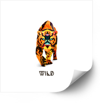 Thumbnail for Wild Geometric Leopard Sticker | Minimalist Colorful Wild Animal Vinyl Decal