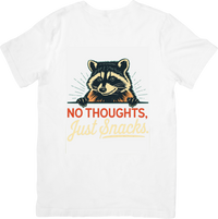 Thumbnail for Raccoon No Thoughts Just Snacks T-Shirt | Funny Animal Graphic Tee