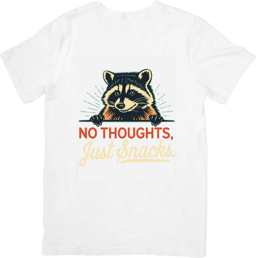 Raccoon No Thoughts Just Snacks T-Shirt | Funny Animal Graphic Tee