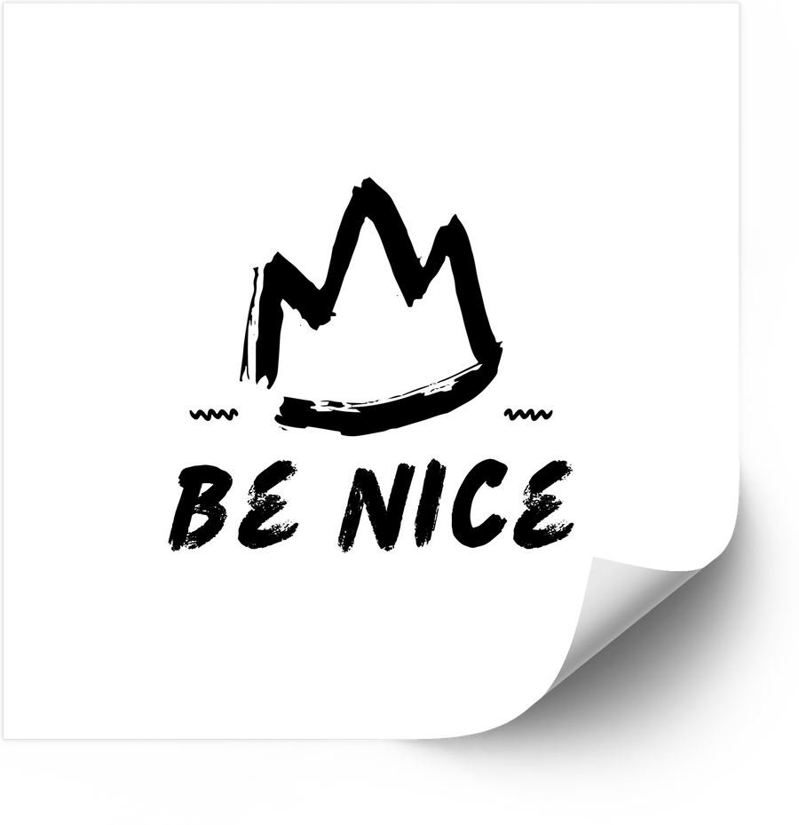 Be Nice Crown Sticker | Minimalist Motivational Vinyl Decal
