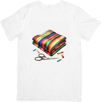Thumbnail for Folded Serape Blanket T-Shirt | Colorful Mexican Sewing Craft Graphic Tee | Quilter Crafter Gift