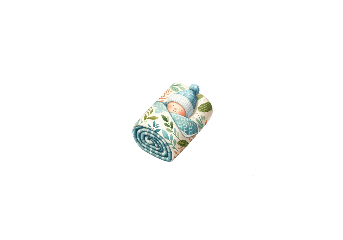 Sleeping Baby Bundle Throw Pillow | Cozy Swaddled Newborn Decorative Pillow | Nursery Baby Gift