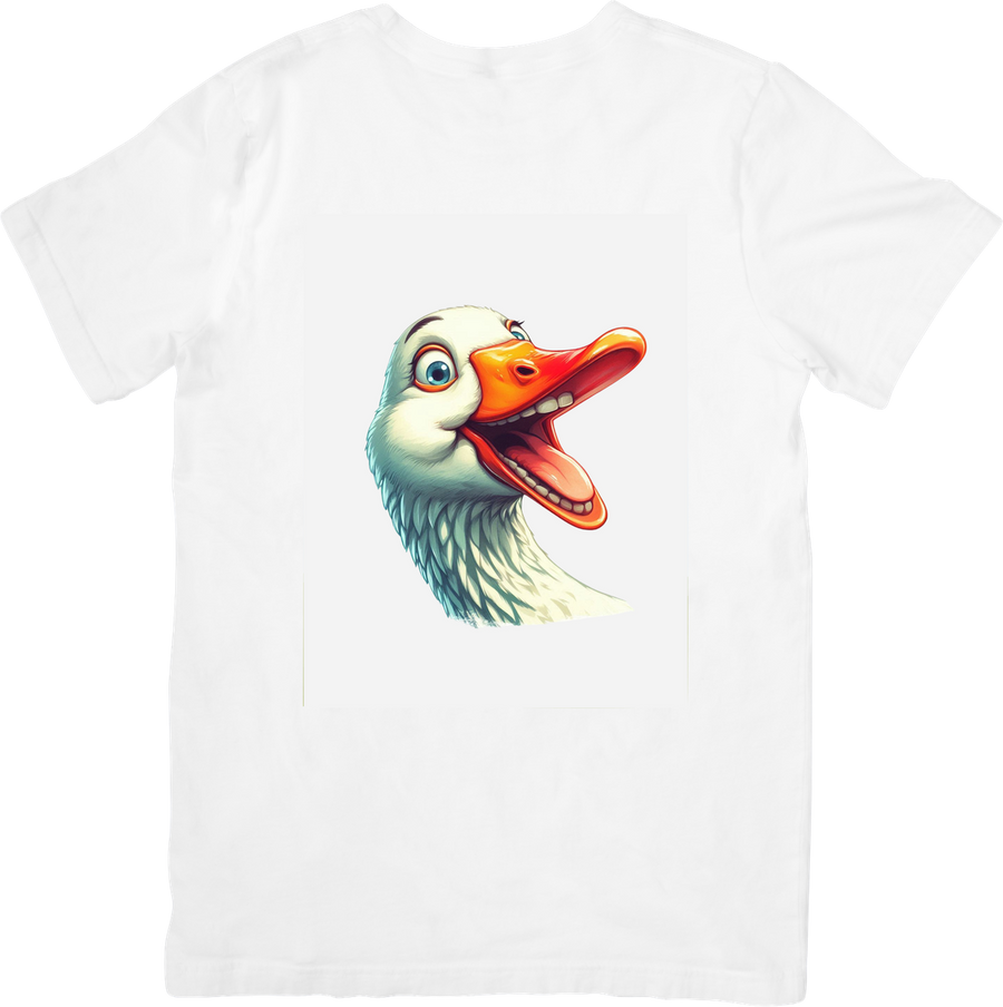 Funny Goose T-Shirt | Silly Laughing Cartoon Goose Graphic Tee | Humor Farm Gift