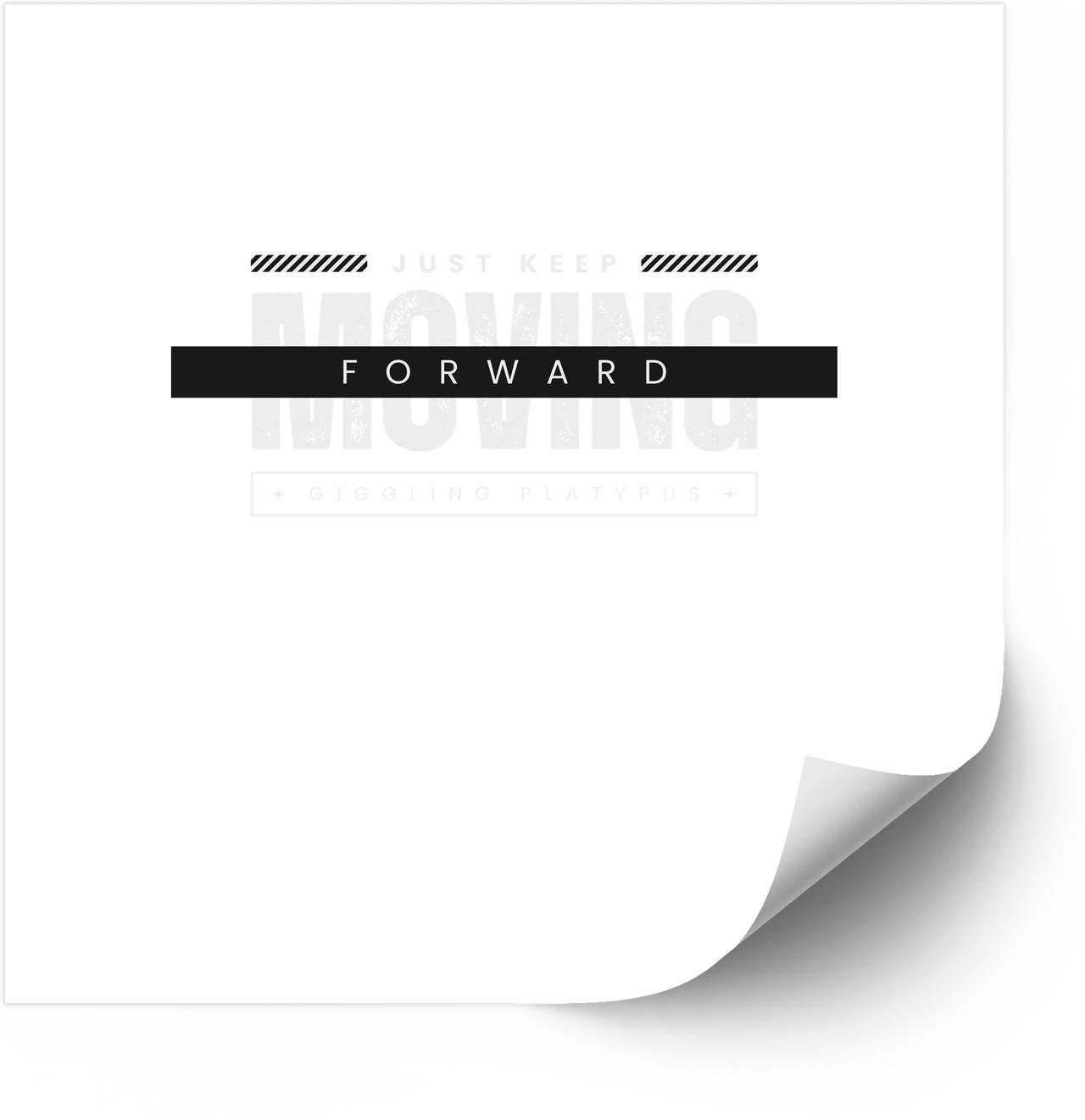 Just Keep Moving Forward Sticker | Minimalist Motivational Quote Vinyl Decal