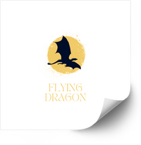 Thumbnail for Flying Dragon Moon Sticker | Minimalist Fantasy Vinyl Decal