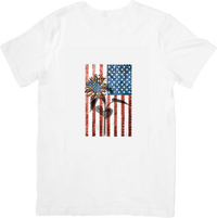Thumbnail for American Flag Sunflower T-Shirt | Patriotic Floral Heart Graphic Tee | 4th Of July Gift