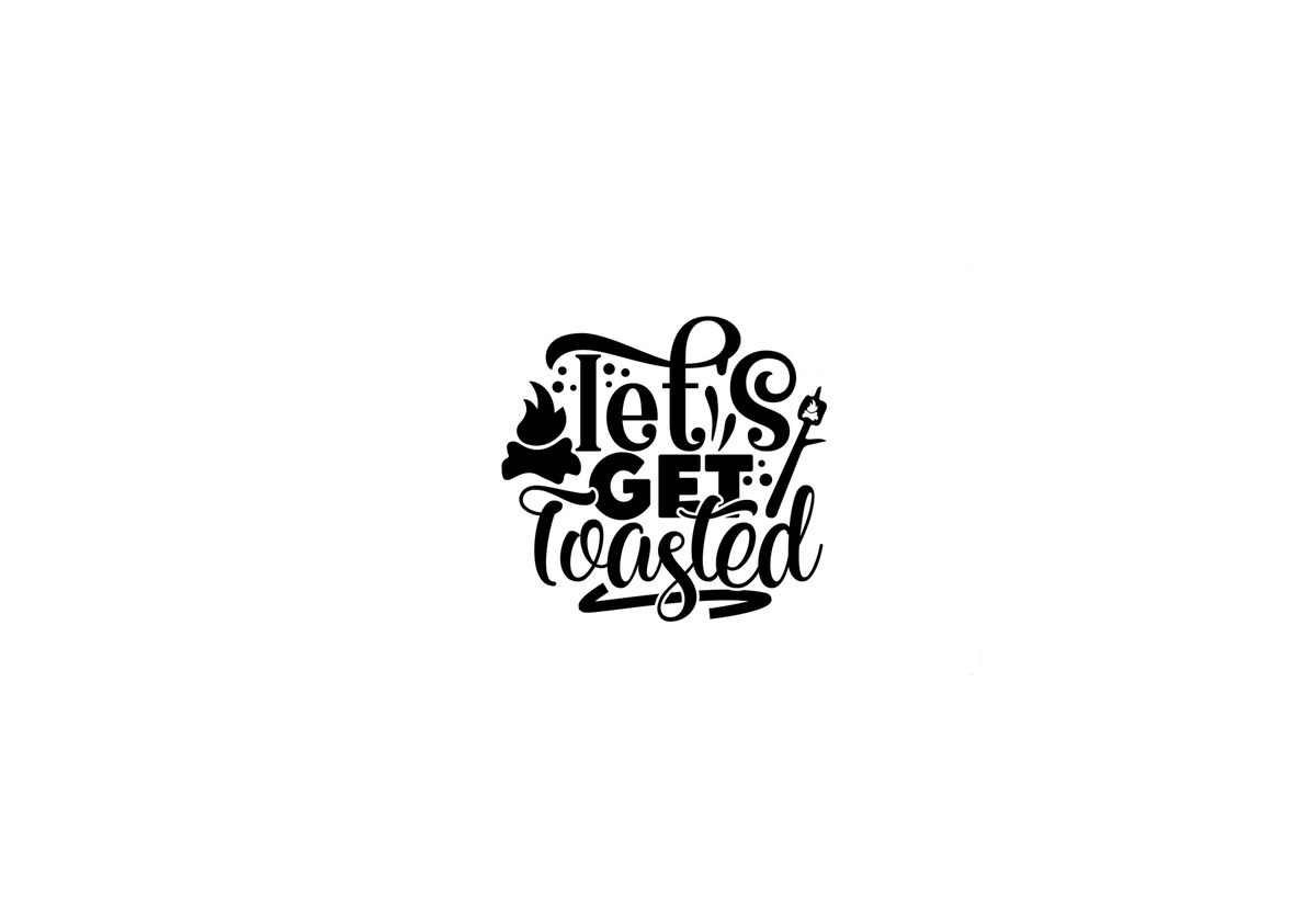 Let's Get Toasted Throw Pillow | Campfire Marshmallow Typography Decorative Pillow | Camping Gift