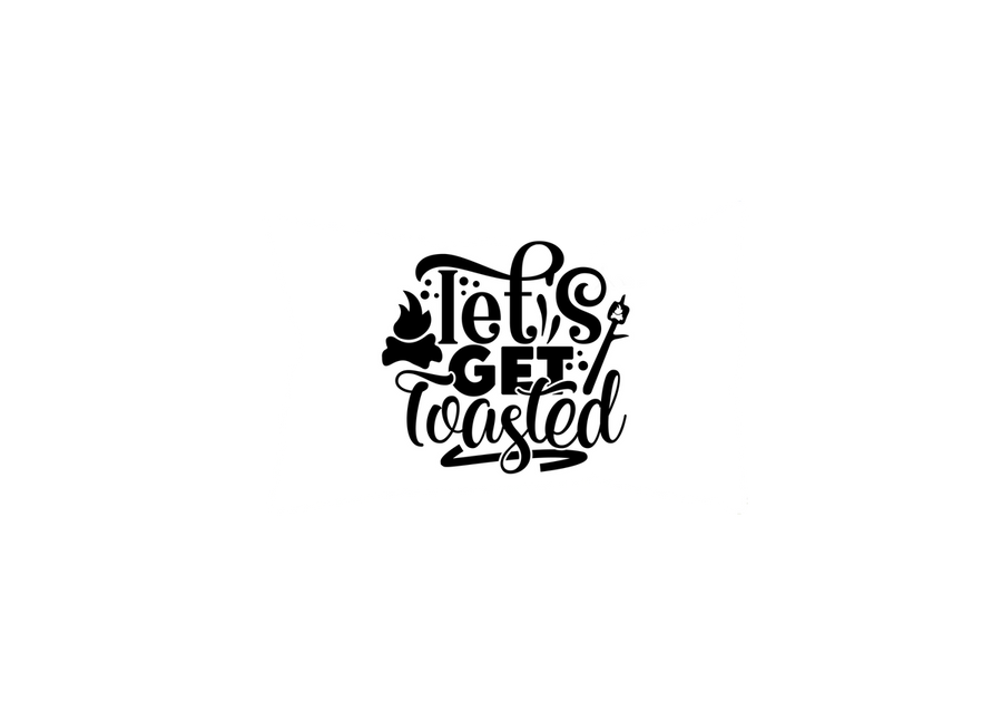 Let's Get Toasted Throw Pillow | Campfire Marshmallow Typography Decorative Pillow | Camping Gift