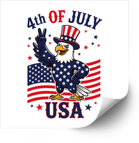 Thumbnail for 4th of July Bald Eagle USA Sticker | Patriotic American Flag Holiday Vinyl Decal