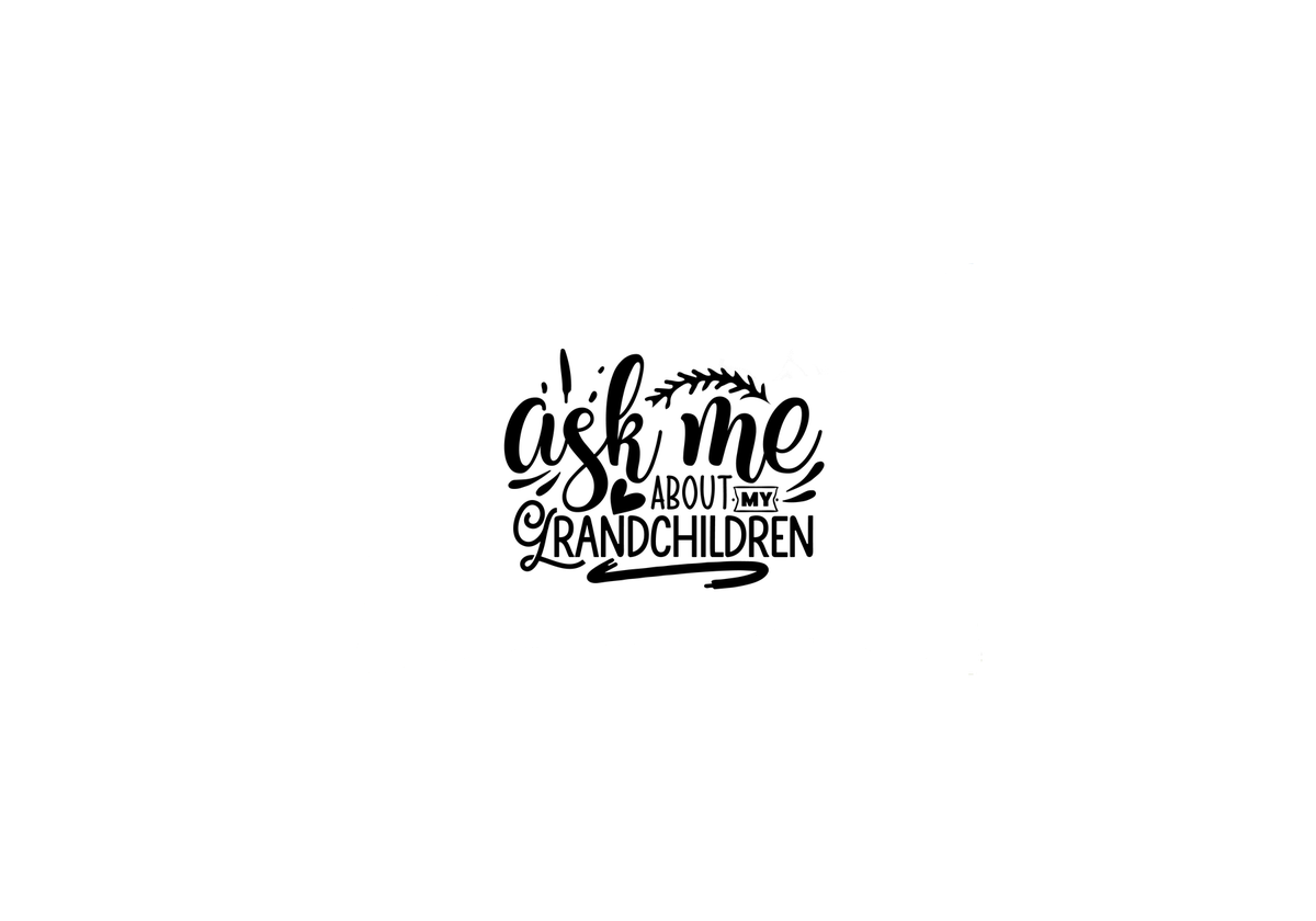 Ask Me About My Grandchildren Throw Pillow | Hand-Lettered Quote Decorative Pillow | Grandparent Gift