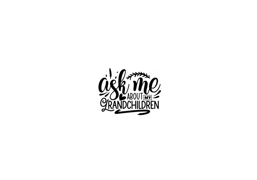 Ask Me About My Grandchildren Throw Pillow | Hand-Lettered Quote Decorative Pillow | Grandparent Gift