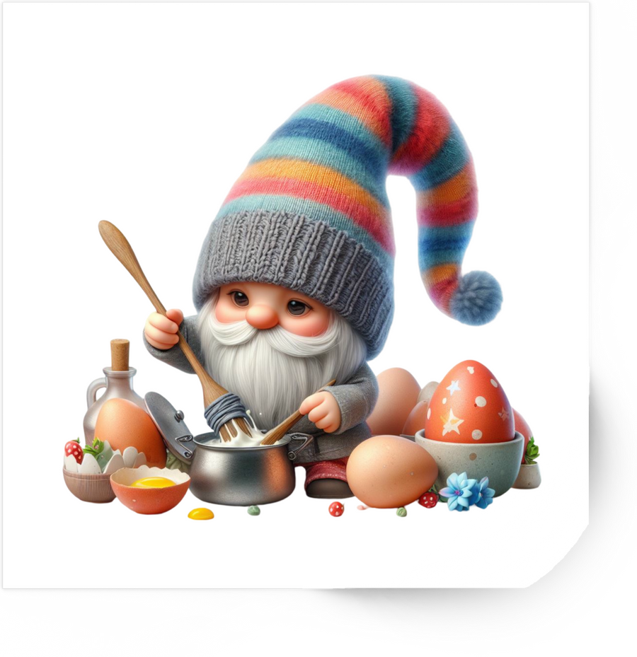 Easter Cooking Gnome Sticker | Watercolor Baking Gnome Vinyl Decal | Spring Kitchen Gift