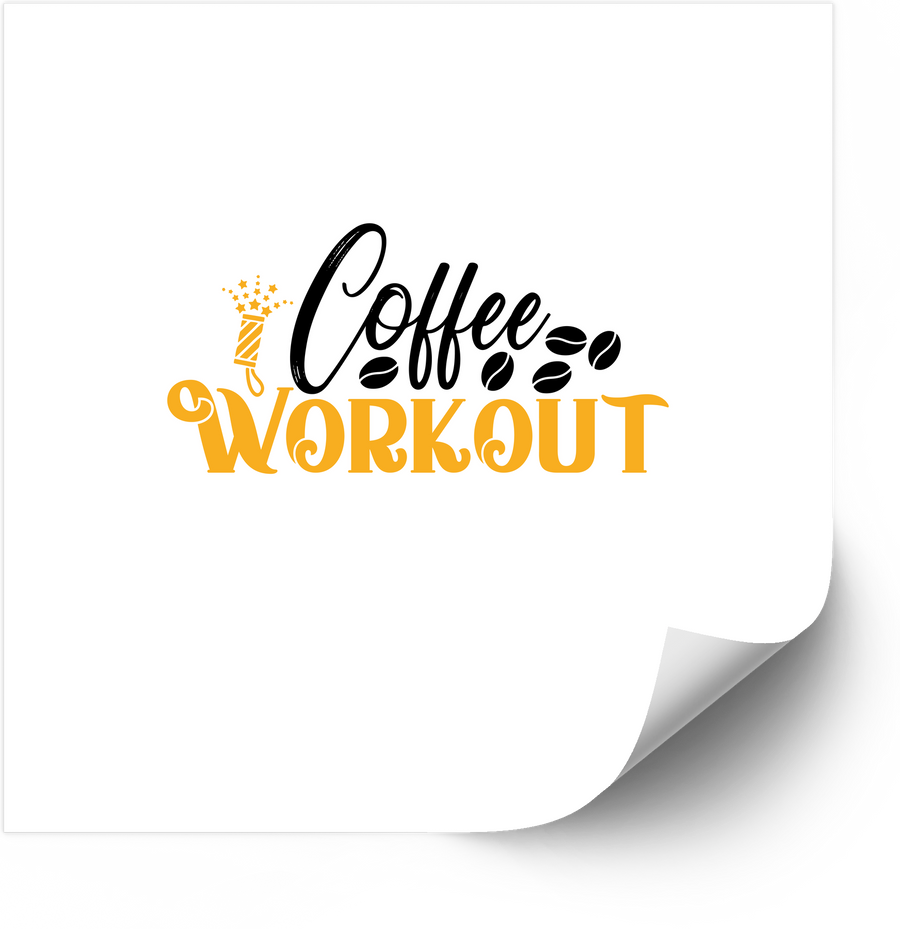 Coffee And Workout Sticker | Funny Minimalist Fitness Vinyl Decal