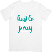 Thumbnail for Hustle Hard Pray Harder T-Shirt | Christian Motivational Graphic Tee | Faith Gift