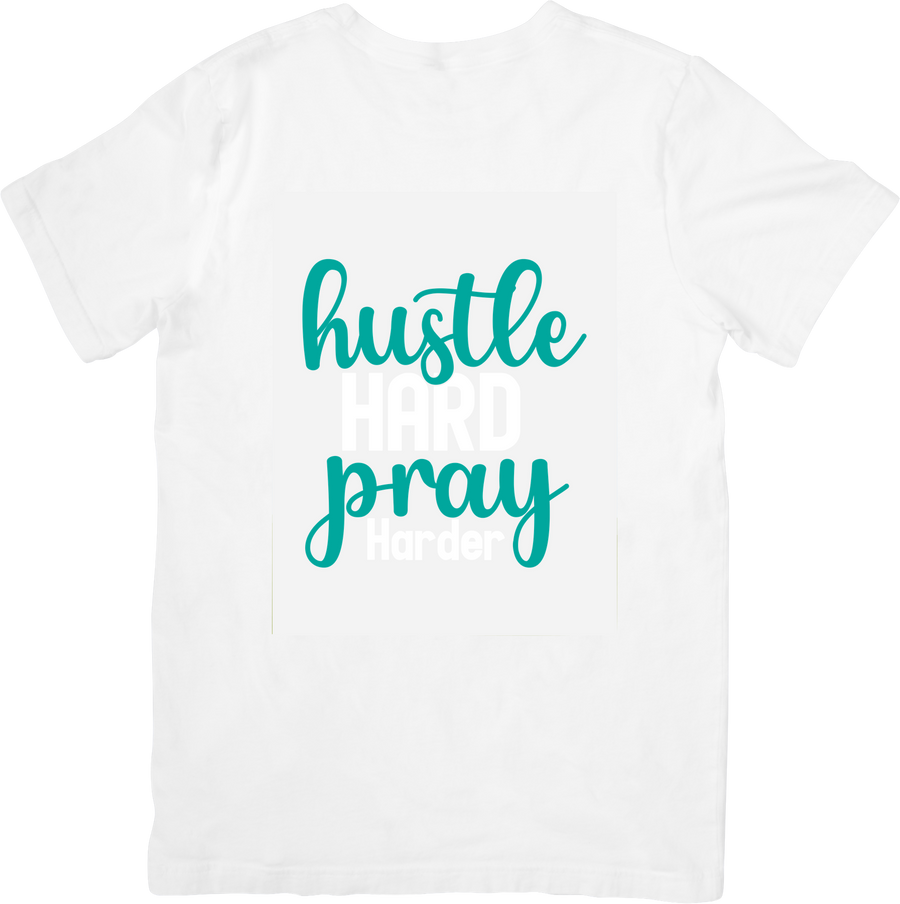 Hustle Hard Pray Harder T-Shirt | Christian Motivational Graphic Tee | Faith Gift