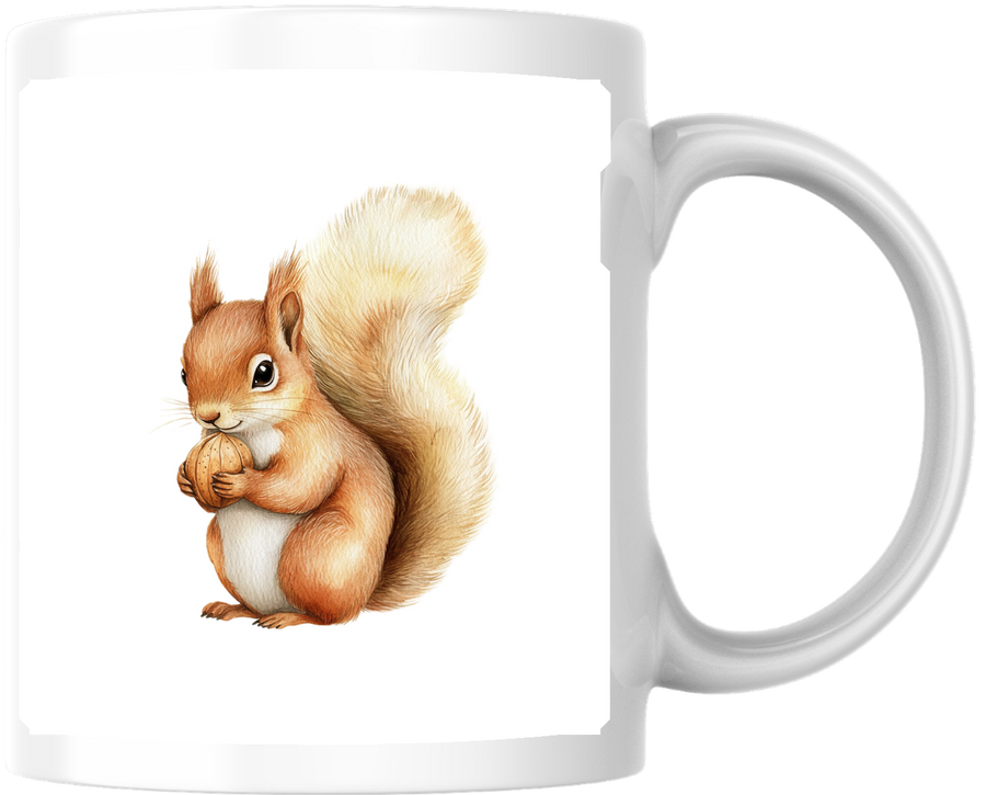 Squirrel Mug | Watercolor Bushy Tail Coffee Mug | Cute Woodland Animal Gift