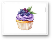 Thumbnail for Blueberry Cupcake Wall Art | Watercolor Berry Dessert Print | Bakery Kitchen Gift