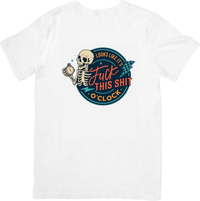 Thumbnail for Skull Clock O'Clock T-Shirt | Retro Funny Skeleton Graphic Tee